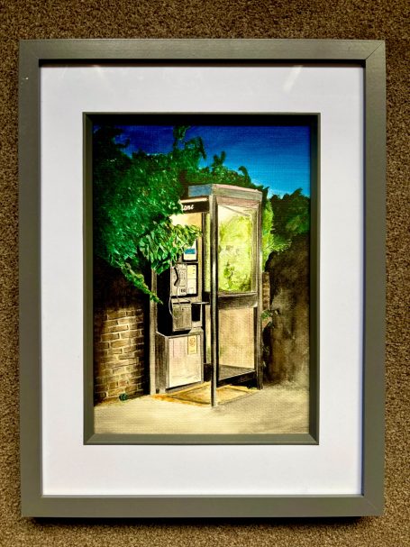 The Quiet Line - Original Glasgow telephone box watercolour / George Hunter