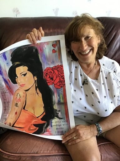 Amy Winehouse print gifted to her mother.