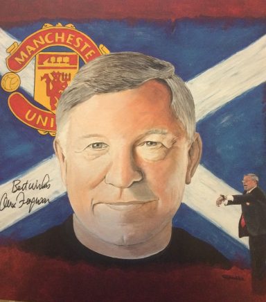 Portrait of Sir Alex Ferguson, Acrylic on canvas